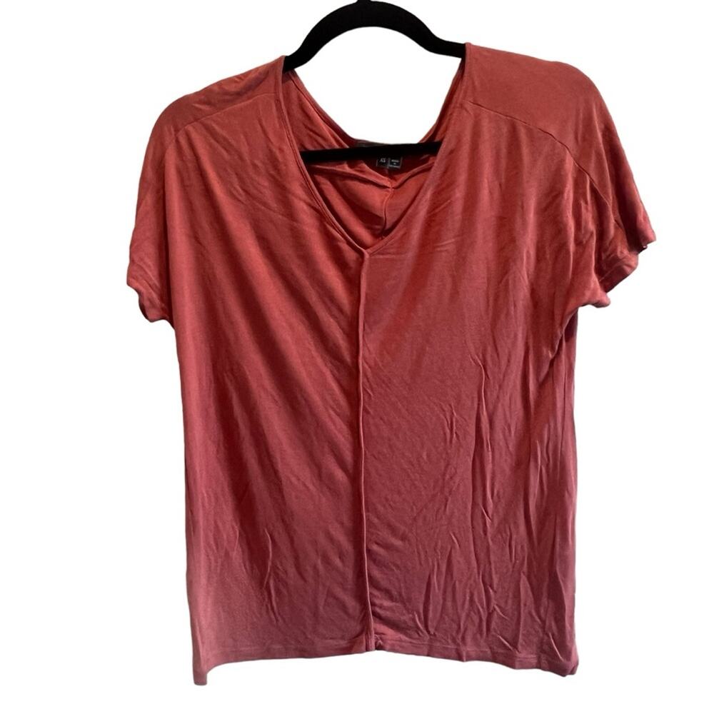 Vince Blouse Top XSmall with Reverse Hem Jersey Knit Size XS